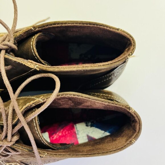 English Laundry Mens Chuck Size 10.5 Ankle Boots Brown Leather Wingtip EL2504B - Picture 12 of 15